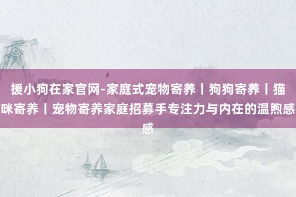 援小狗在家官网-家庭式宠物寄养丨狗狗寄养丨猫咪寄养丨宠物寄养家庭招募手专注力与内在的温煦感